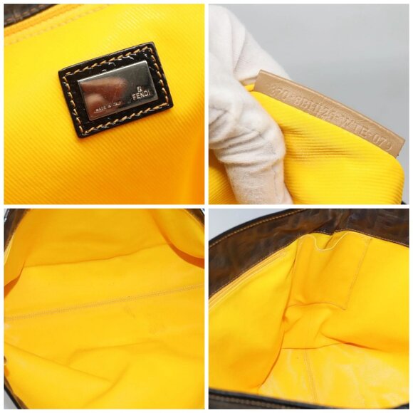 FENDI Zucca Canvas Tote Bag Black Brown Auth 121138 - Picture 15 of 16